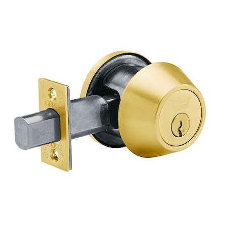 Dorma Heavy-Duty Tubular Dead Bolt Conventional Cylinder x Turn Schlage C Keyway 2 Nickel Silver Keys. D860D-605-KD